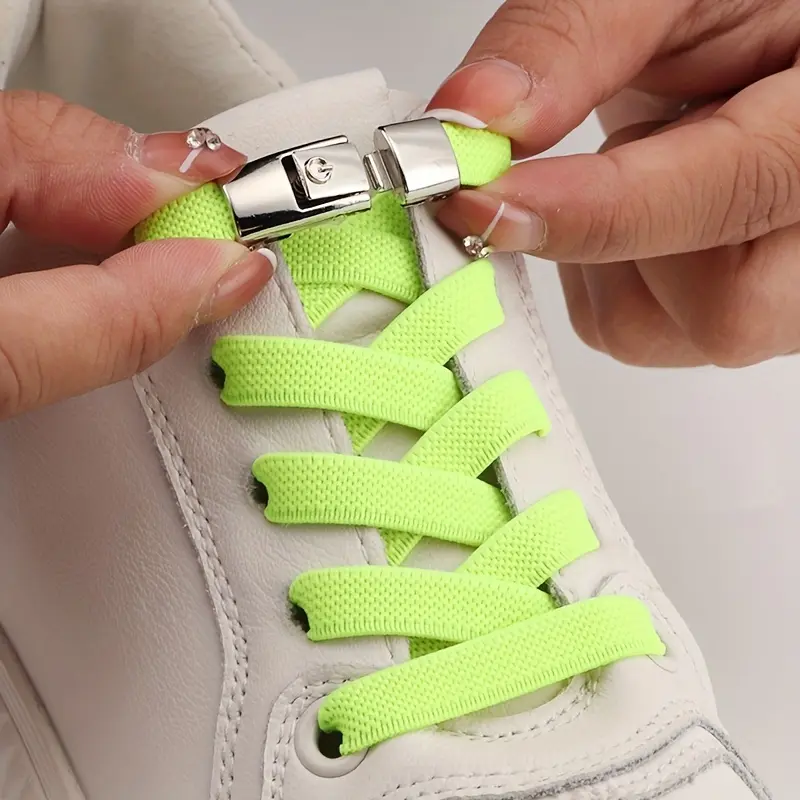 1 Pair No-Tie Shoelaces with Buckles for Sneakers and Sports Shoes Footwear Comfort 1