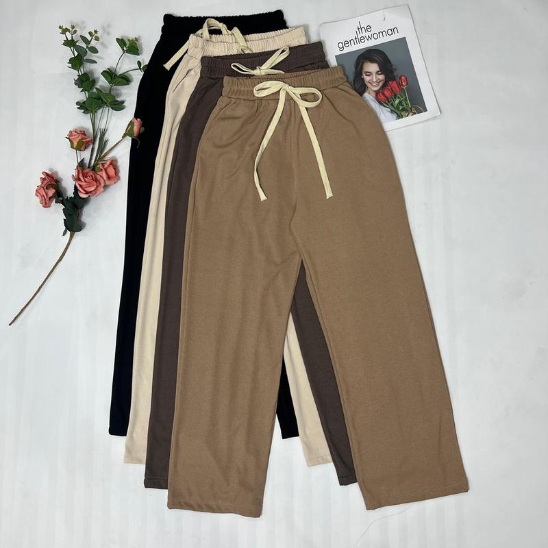 Quần thun tăm co giãn dáng xuông hack dáng