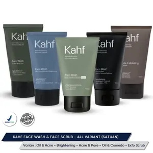 KAHF Face Wash Sabun Wajah Pria 100ml Skin Energizing And Brightening Triple Action Oil Comedo Acne Gentle Exfoliating Scrub / Skincare Facial Care Cream sabun  cuci  muka  pria
