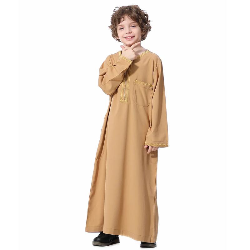Product Introduction of Dubai Embroidery Patchwork Hijab Abayas Ramadan Muslim Clothing Boys Abaya Jilbab Khimar Turkey Kaftan Moroccan Islam Long Robe 26