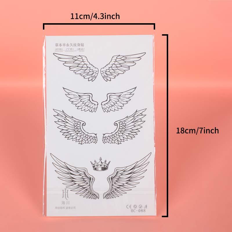 Wing & Butterfly & Sword Pattern Temporary Tattoo Sticker, 3pcs  Fake Tattoo Sticker For Men & Women, Body Art Sticker 2