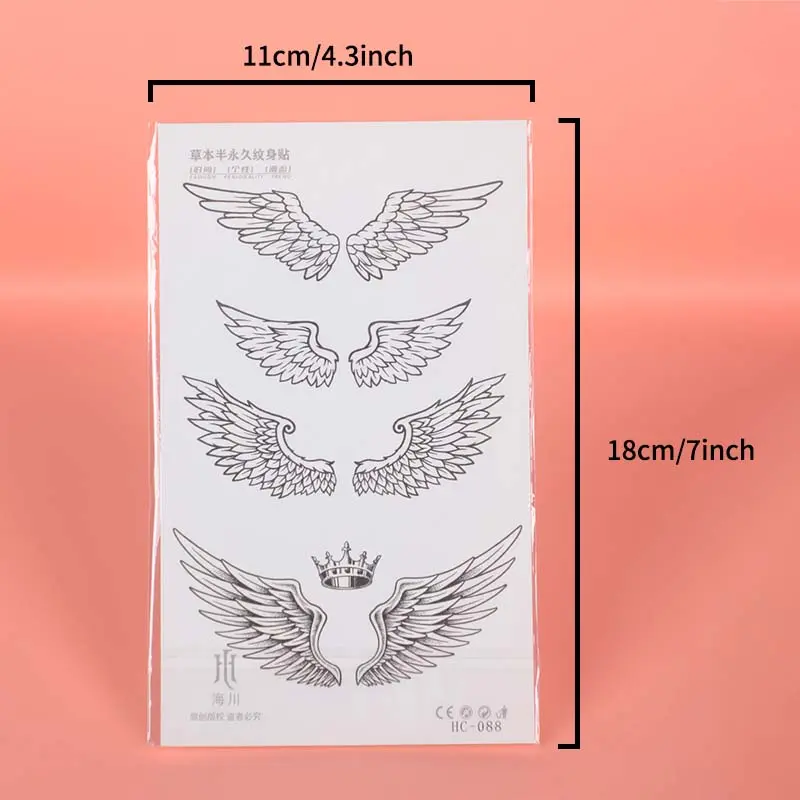 Wing & Butterfly & Sword Pattern Temporary Tattoo Sticker, 3pcs  Fake Tattoo Sticker For Men & Women, Body Art Sticker 1