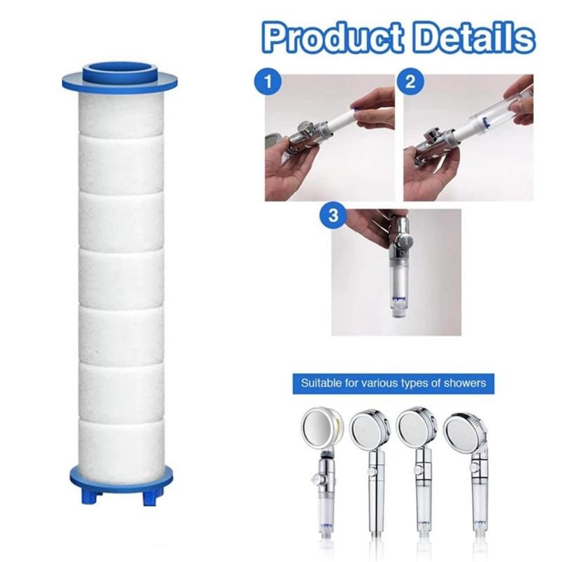 Bộ Lọc Đầu Vòi Hoa Sen, 1 / 5 Cái, Với Bông PP, Bộ Lọc Thanh Lọc Nước, Vòi Phun, Thay Thế, Phụ Kiện Phòng Tắm 3