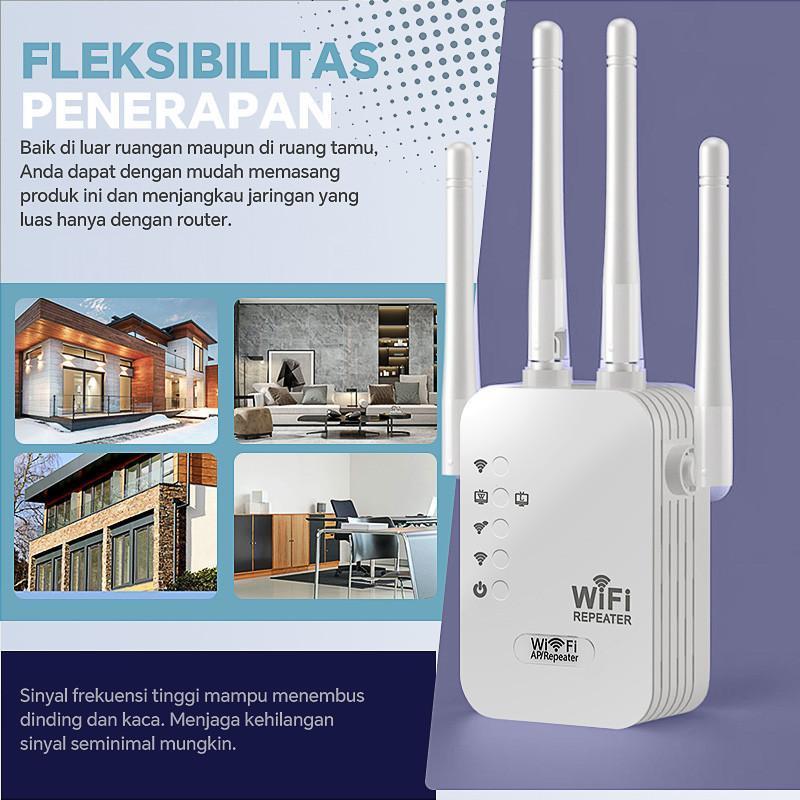 WIFI Expander 2400mb Repeater Nirkabel Rumah Repeater wifi yang nyaman Penguat Sinyal Antena Dual Band 4 8