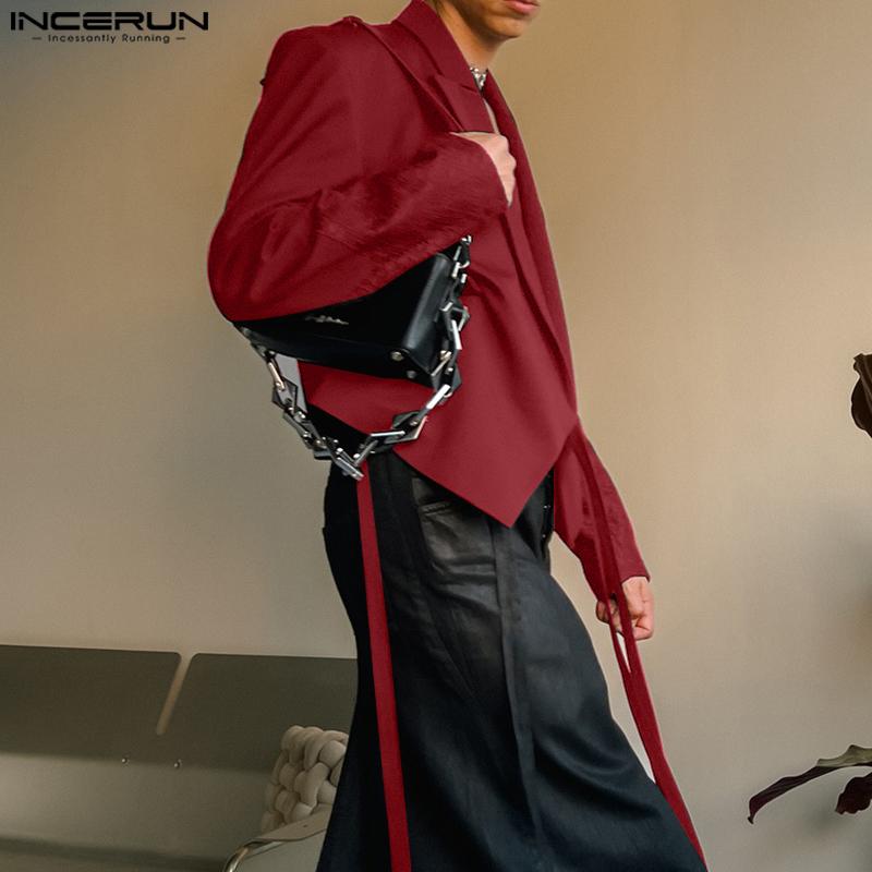 Áo Blazer Nam, Thiết Kế Cao Cấp Của INCERUN, May Nối Ren Ve Áo, Thời Trang, Dài Tay, Bộ Đồ Họa Tiết, Phong Cách Phương Tây 1