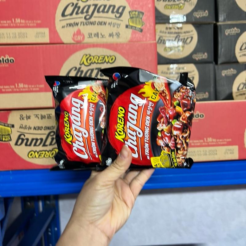 Thùng MÌ TRỘN TƯƠNG ĐEN Vi CAY KORENO thùng 20 gói x 78g [DATE MỚI NHẤT] Food Mì Miến mì trộn hằng du mục jumbo