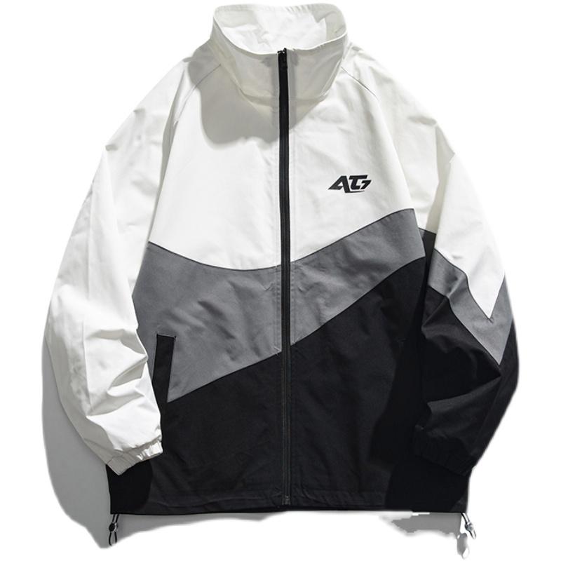 Áo khoác nam unisex cổ đứng vải dù nhật 2 lớp phong cách school hàn quốc họa tiết chữ At7 BẢO ĐĂNG( full size từ 30 đến 85kg )Top Jacket Menswear