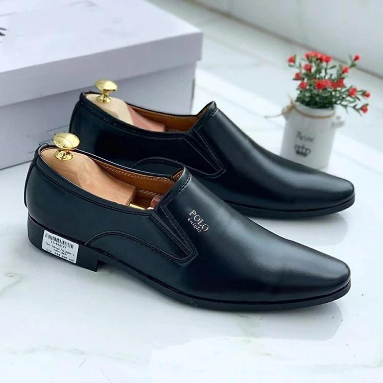 Giày Tây Nam, Công Sở Cao Cấp POLO, Đế Khâu Cao Su, Da PU, Phong Cách Hàn Quốc - Shoes Đế Bằng Đế Cao 0