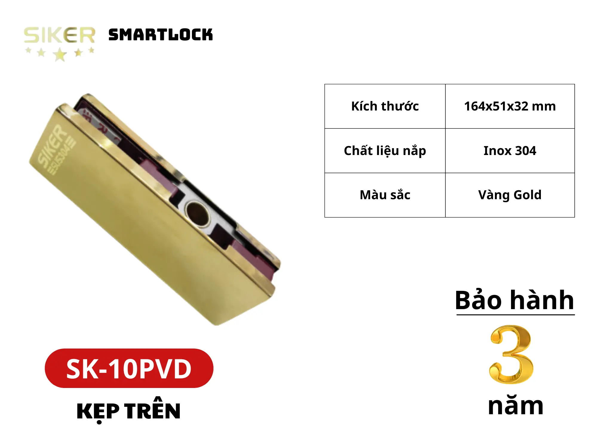 Siker SK10- kẹp trên phụ kiện lắp cửa kính cường lực