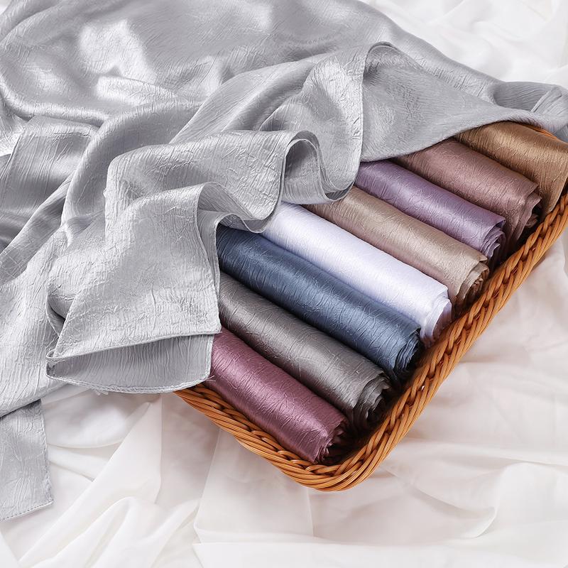 Product Introduction of Pashmina hijab Malaysia New Artificial Silk Silky Satin Scarf Women's Shawl Toe Cap Headscarf 14