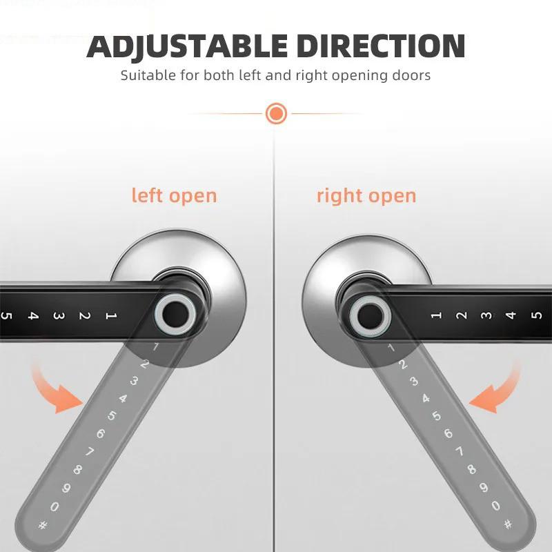 Product Introduction of Fingerprint Keyless Entry Door Lock Touchscreen Keypad Deadbolt Lock Reversible Handle Key Code Biometric Home Bedroom 3
