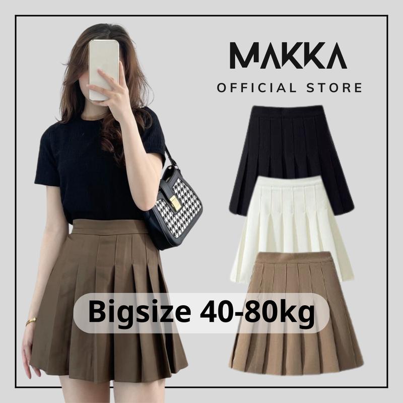 Chân váy xếp ly chữ a MAKKA chân váy tennis vải vitex thoáng mát phong cách hàn quốc trẻ trung năng động váy ngắn 5314 Nữ Women Đen