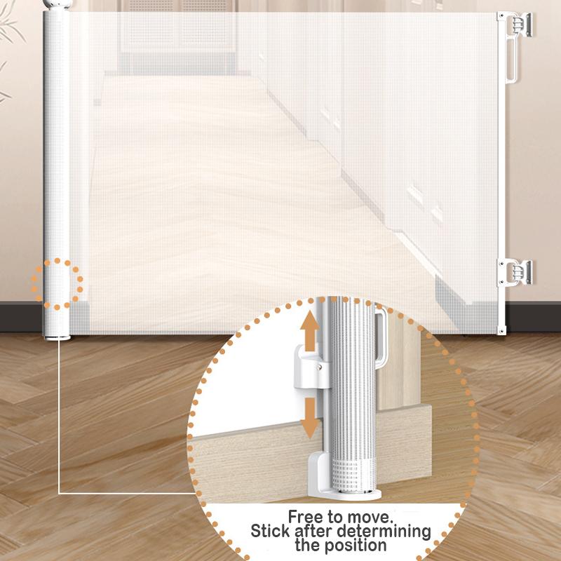 Product Introduction of SG No Drill Retractable Baby Safety Gate with Lock / Universal Adjustable Width Pets Gate 4