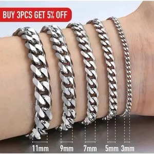 GELANG RANTAI TITANIUM PRIA MODEL RANTAI BIASA PALING TOP