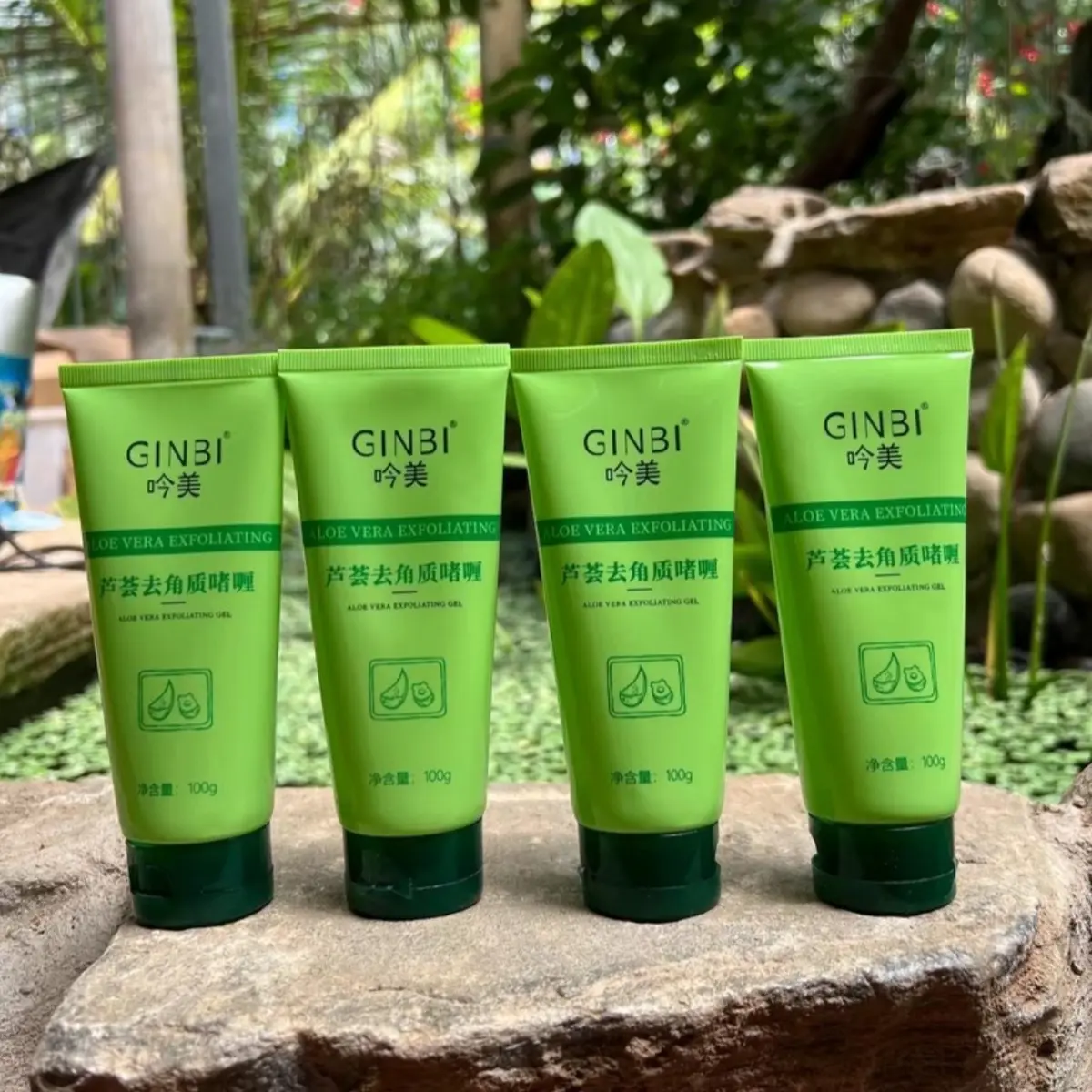 Combo 4 tuýp gel tẩy tế bào chết dành cho da mặt và da body GINNI chiết xuất nha đam ( tuýp 100g) skincare