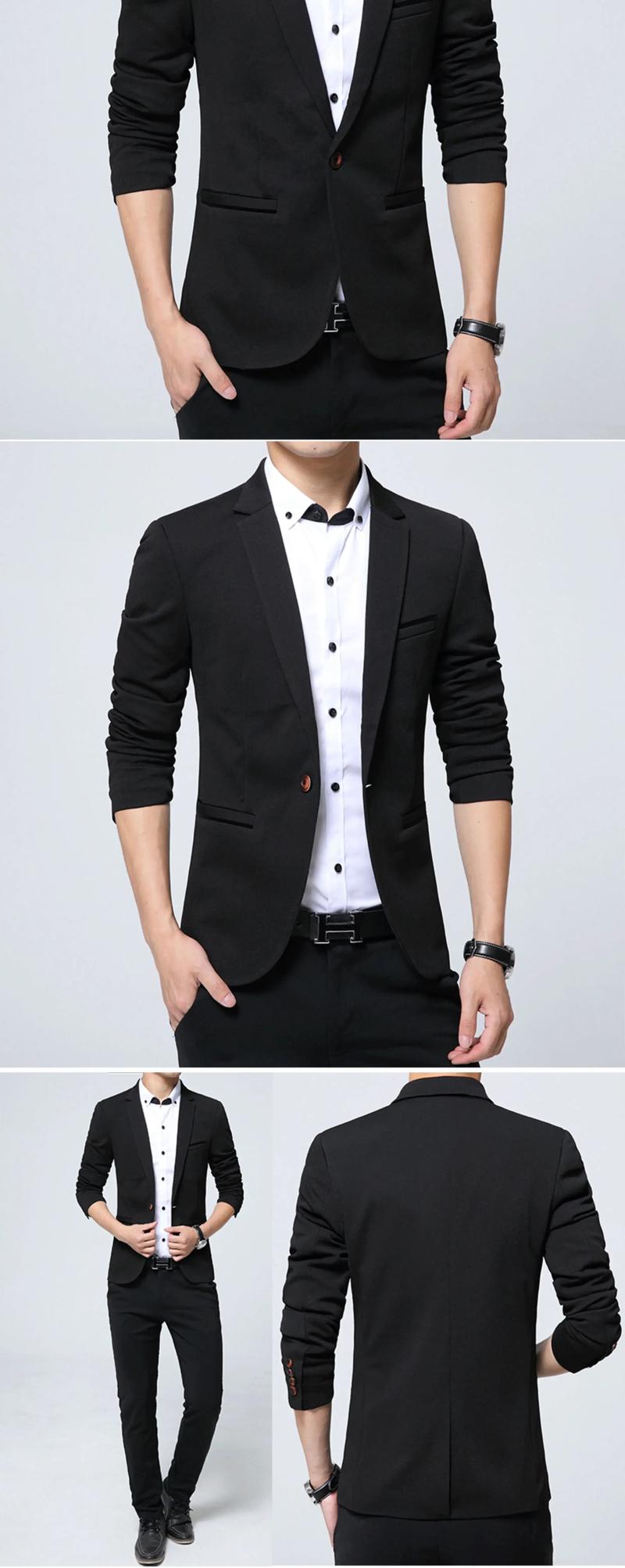 Product Introduction of Men blazer 2024 Autumn New Boutique Slim Fit Suit Jacket/male Business solid Casial Party Dress Suit Coat Fashion men clothing 4