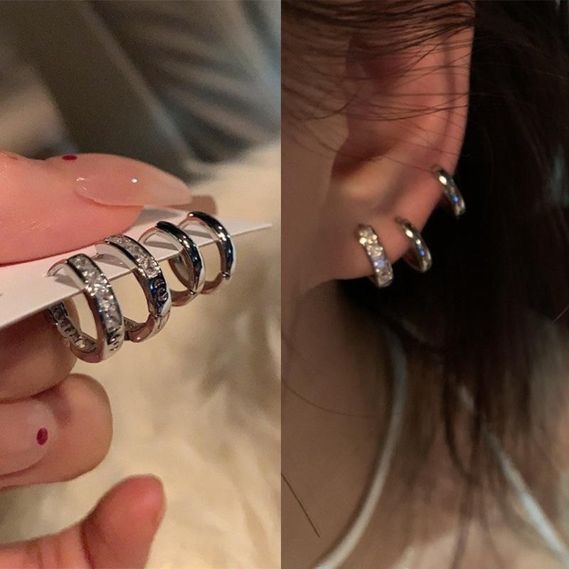 Product Introduction of Japan and South Korea's new 4-piece set of Joker Earrings designed by niche high-end earrings 0