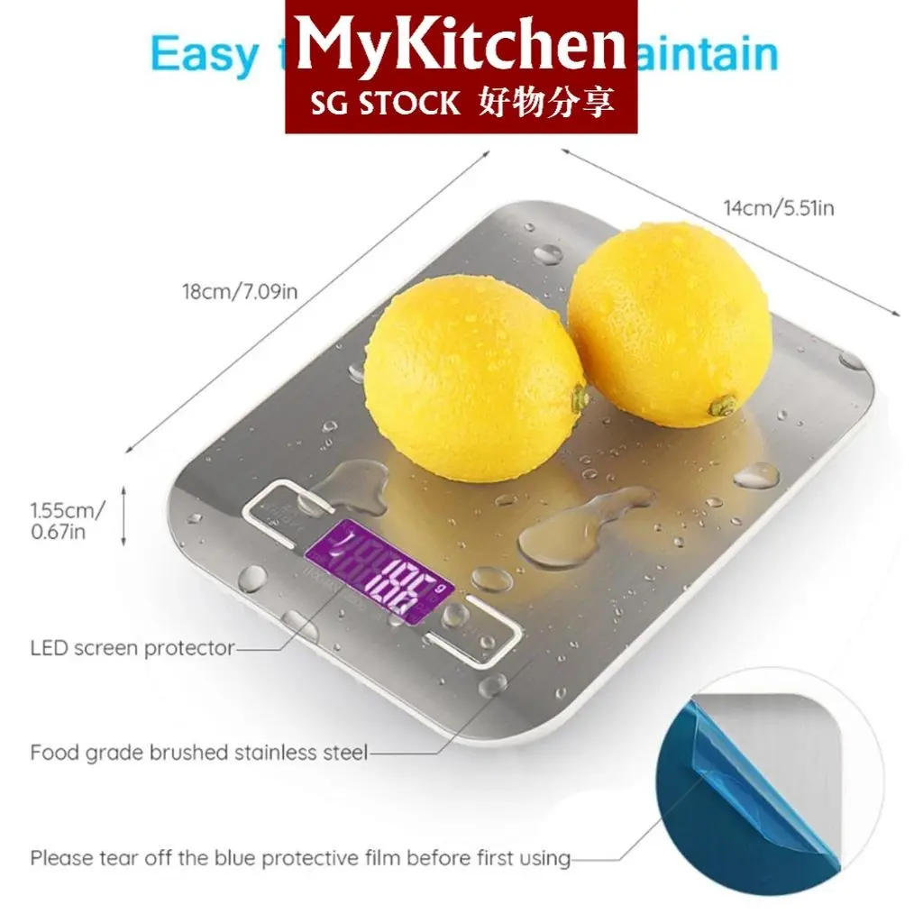 Mykitchen Digital Kitchen Scales,10kg/1g Precision Electronic Food Scale for Cooking and Baking