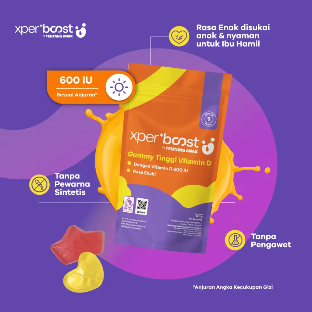 Expert boost- Gummy Vitamin D 600 IU Anak dan Dewasa / Boost Imunitas dan pertumbuhan