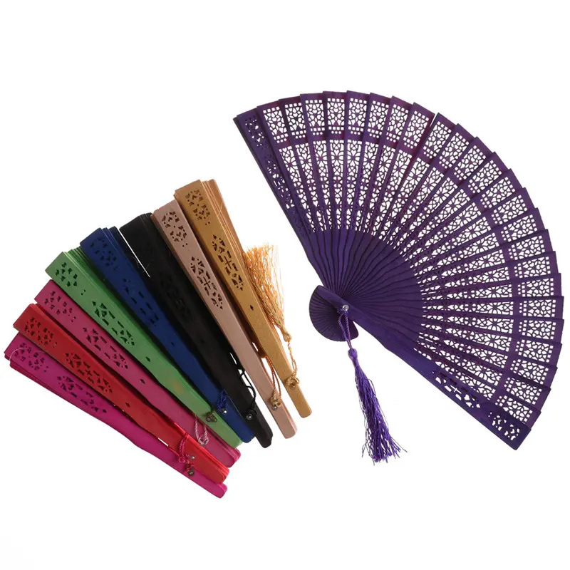 Quạt Gấp Bằng Tre Chạm Khắc, Thời Trang, Đám Cưới, Tay Thơm, Tiệc Tùng, Trung Quốc Decor