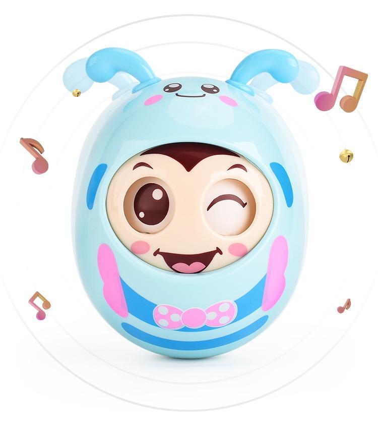 Product Introduction of Children's Nodding Winking Little Bee Roly-Poly Baby Soft Ear Teething Bell Soothing Rattle Roly-Poly 6