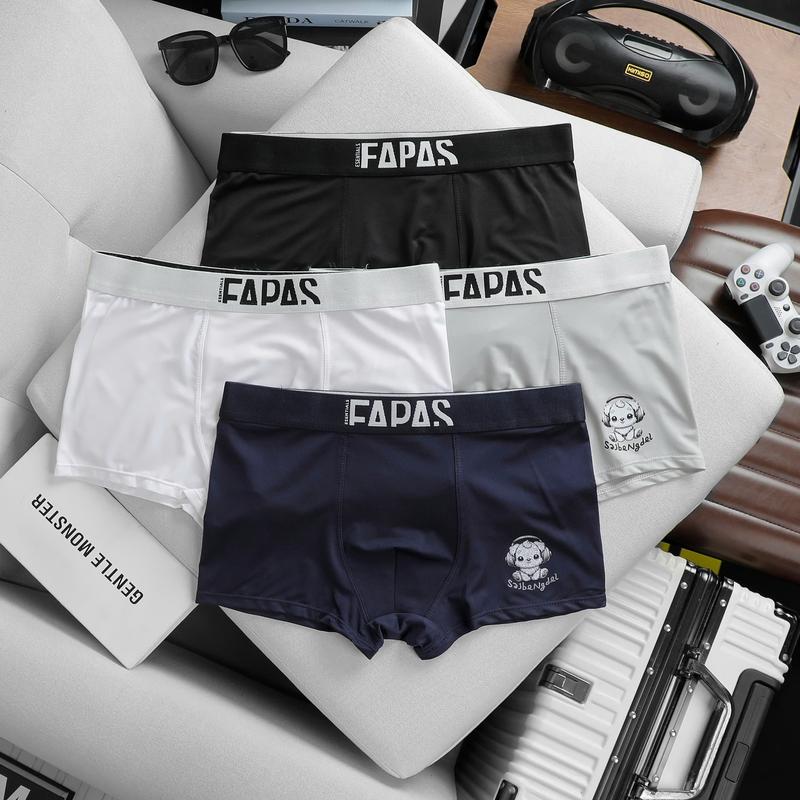 Quần Boxer Nam thun lạnh, quần sịp nam menswear in đùi chú cún trắng, Quần Lót sịp đùi nam co dãn 4 chiều thoải mái vận động thấm hút mồ hôi, Boxer Quần Boxer T4 (che tên sản phẩm khi giao hàng)