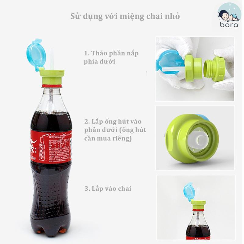 Bộ chuyển đối sang ống hút gắn chai nước cho bé, chống đổ, chống sặc. 4