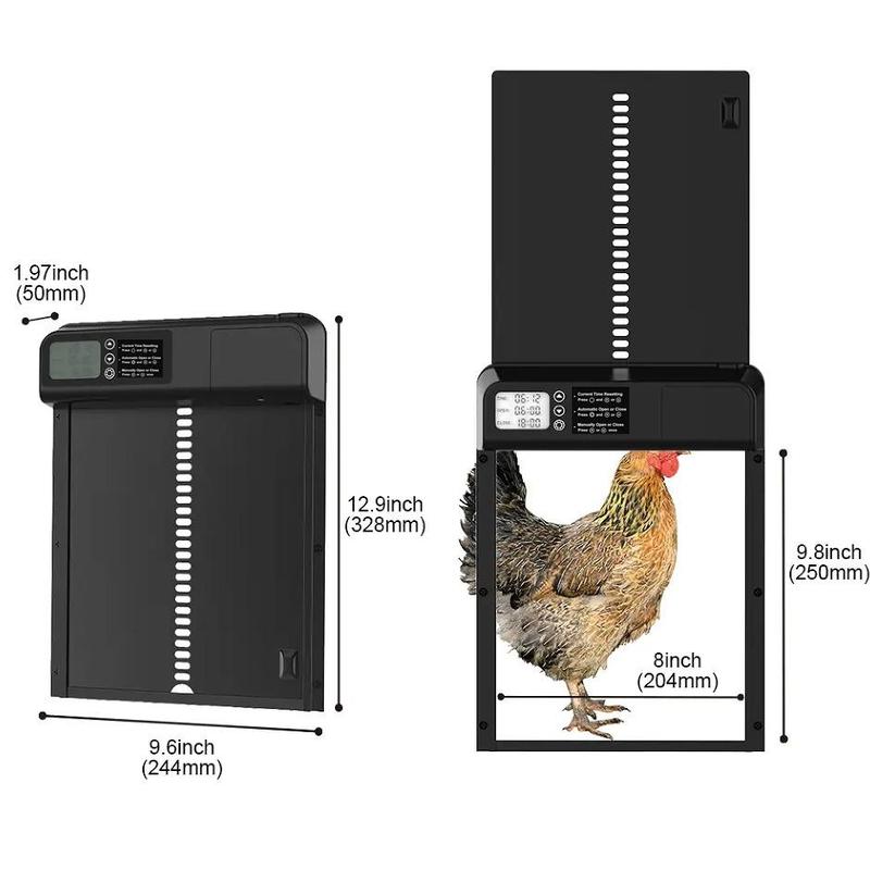 Automatic Chicken Cage Door, Waterproof Chicken Cage Door with Timer Device, Chicken Cage Accessory for Farm 1