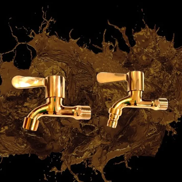 Kran Air Tembok Dan Taman - 1/2 Inch - High Quality Warna Gold Ember Pipa Selang