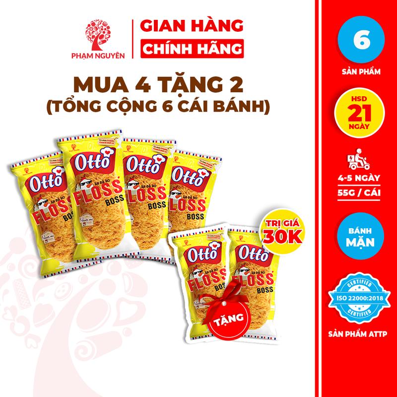 [MUA 4 TẶNG 2] Tổng cộng 6 Gói Bánh Mì Phủ Chà Bông Xốt Mayonnaise – Otto Floss Boss 55g | Bánh ăn sáng | Snack Ăn Vặt