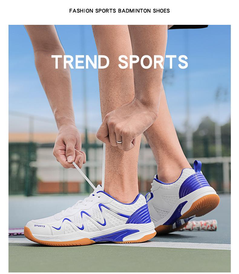 Product Introduction of Cross-Border New Arrival Badminton Shoes Men's and Women's Non-Slip Breathable Shock Absorption Sneakers Wear-Resistant Sneakers Outdoor Professional Training Shoes 16