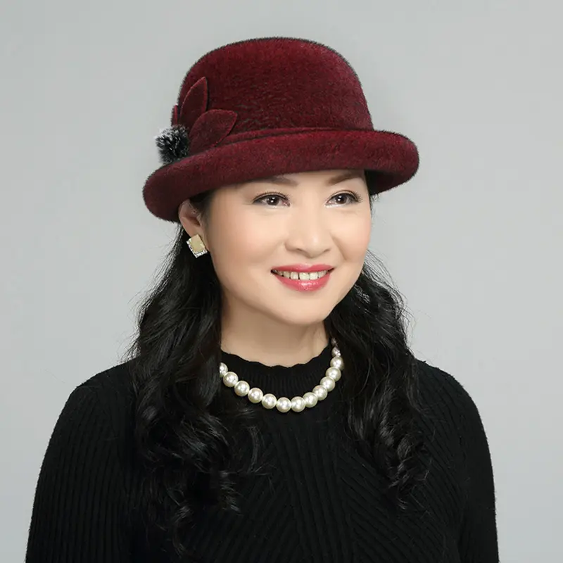 Mũ Mùa Đông Cho Nữ, Thanh Lịch, Màu Trơn Chống Gió, Có Hoa Trang Trí, Siêu Dày, Giữ Nhiệt, Thoải Mái, Thích Hợp Cho Mùa Thu Và Mùa Đông, Mũ Lông Giả, Mũ Lưu Vực, Cho Nữ 1