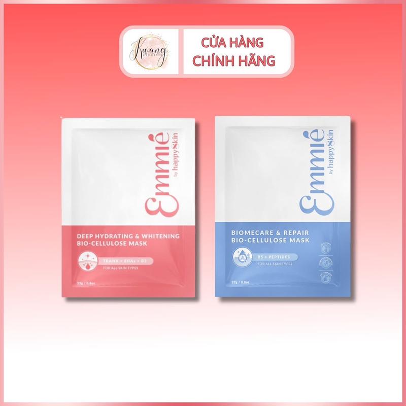Mặt Nạ Sinh Học Dừa Emmie by HappySkin Hỗ Trợ Dưỡng Sáng Da, Cấp Ẩm, Phục Hồi 23g Chăm Sóc Da Skincare Làm Đẹp Da mask emmie