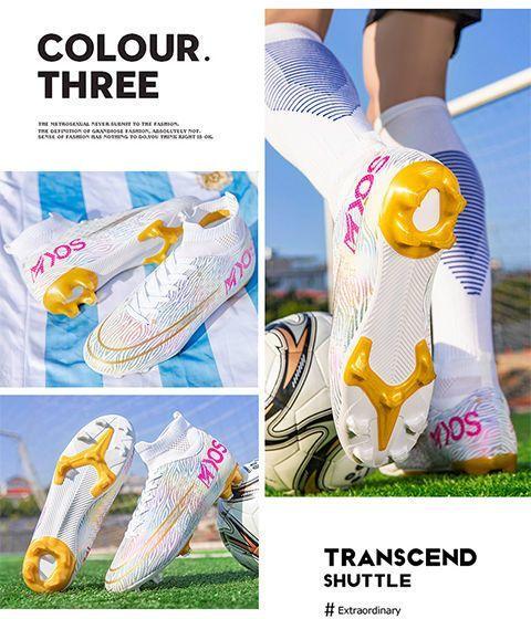 Product Introduction of Cristiano Ronaldo Messi Mandarin Duck Soccer Shoes Men Broken Spike Long Spike Children Boys Girls Non-slip Short Spike Primary and Secondary School Students High-top Sneakers 14