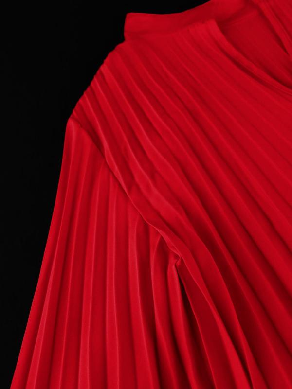 Plus Size Solid Color Cloak Sleeve Pleated Dress, Plus Elegant Keyhole Neckline Knee Length Dress for Party Holiday Wedding Guest, Women's Plus Clothes for All Seasons 8