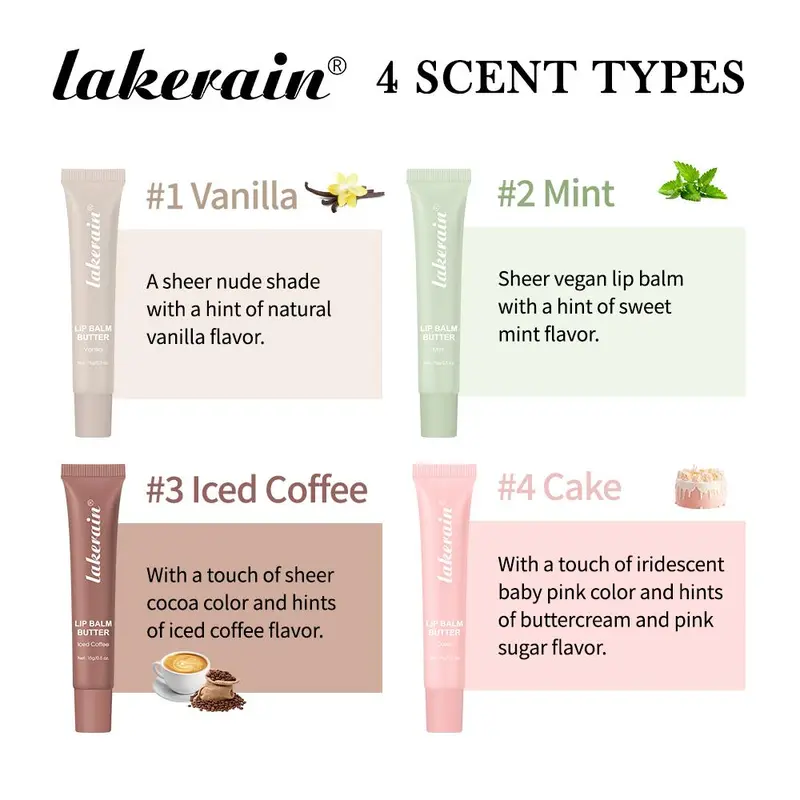 Lip Butter Balm, Moisturizing Lip Balm Set, Sheer Lip Tint, Hydrating Lip Stain, Lip Care Smooth Products for Women & Girls, Plumping Lipstick, Lip Moisturizer, Hydrate, Nourishing Glossy Lip Balm 3