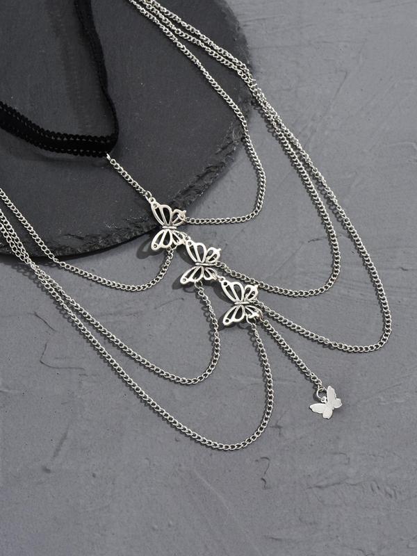 Women's Elegant Butterfly Decor Layered Thigh Chain for Women & Girls, Fashion Trendy All-match & Exquisite Jewelry for Gift for Party, Daily Decor 3