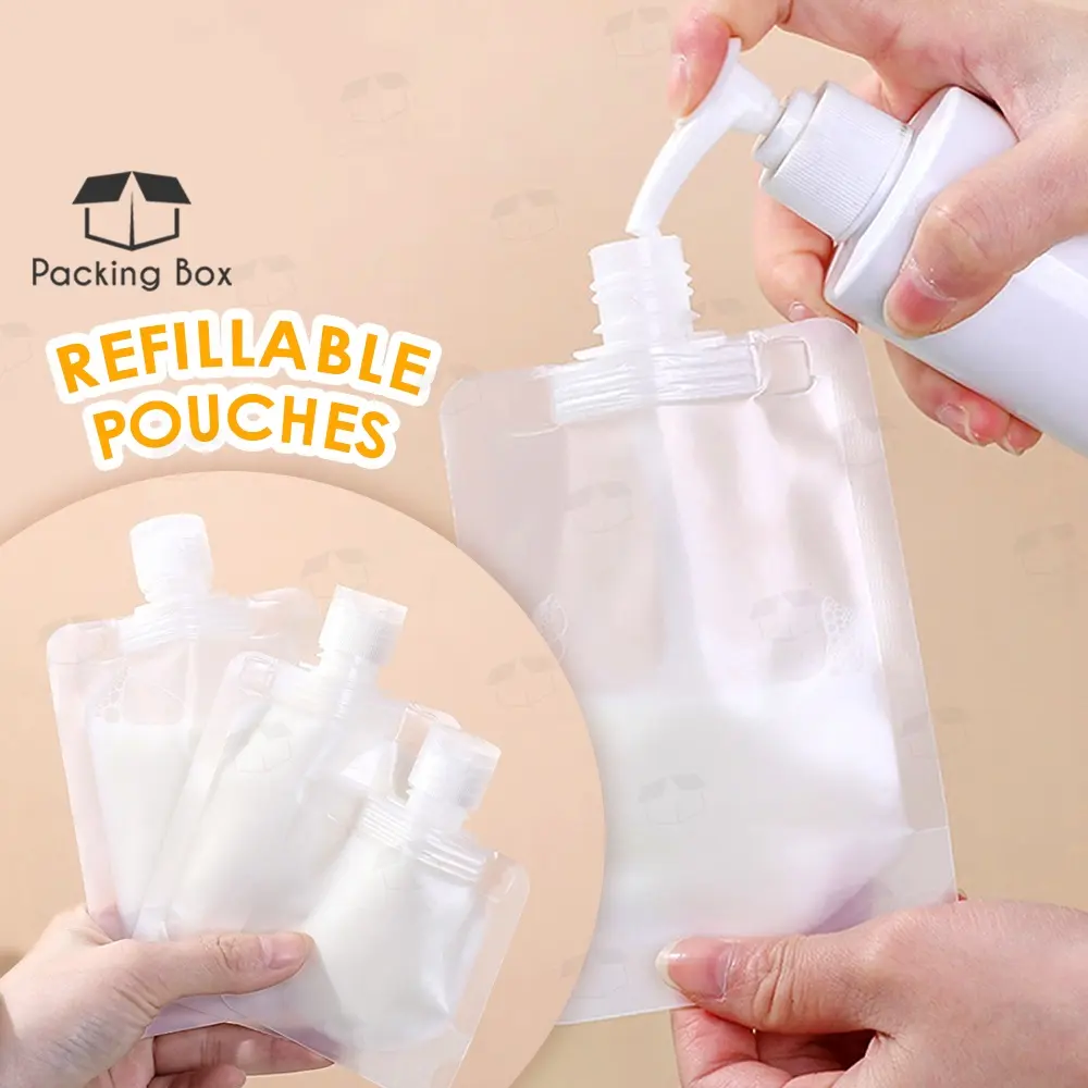 Portable Travel Lotion Dispenser bag Refillable Pouches Shampoo Liquid Cosmetic Storage Container