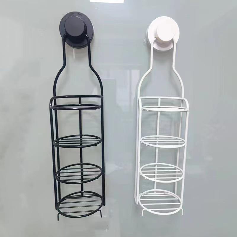 Product Introduction of No-Drill Soap Dish Bathroom Drainage Wall-Mounted Soap Holder Bathroom Storage Rack Suction Cup Four-Layer Soap Rack 10