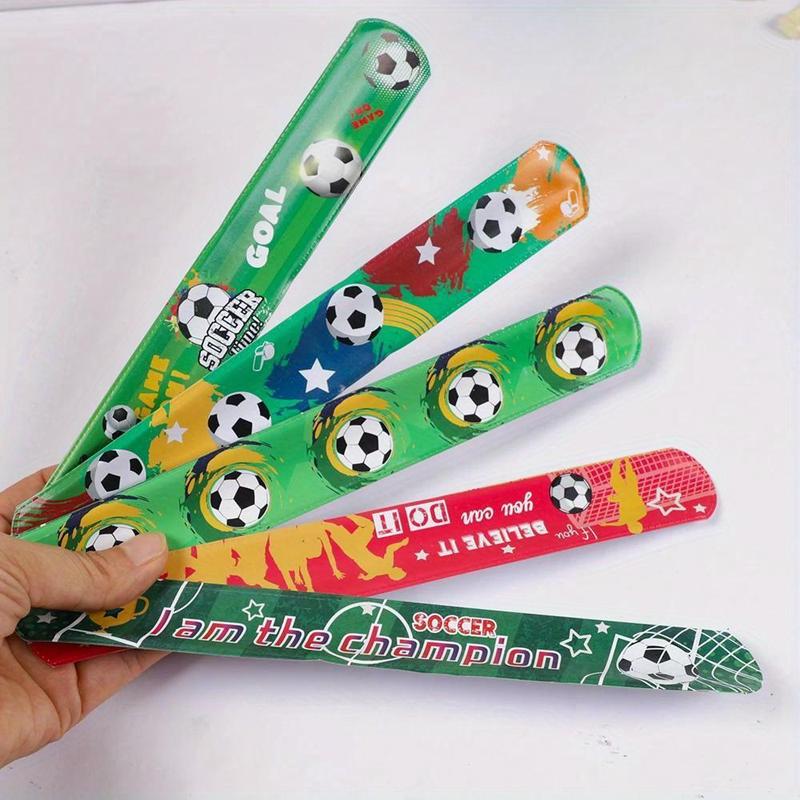 Soccer Slap Bracelet, 24pcs Wristband Toy for Birthday Party Favors, Football Theme Party Decoration, Euro 2024 Decorations, Party Supplies 4