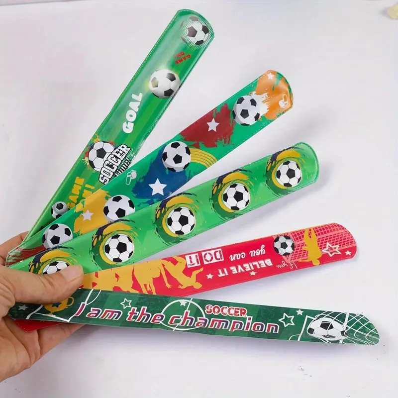 Soccer Slap Bracelet, 24pcs Wristband Toy for Birthday Party Favors, Football Theme Party Decoration, Euro 2024 Decorations, Party Supplies 4