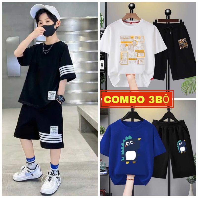 Product Introduction of Combo 3 Bộ quần áo bé trai size đại từ 17kg đến 40kg. Bộ đồ bé trai dáng quần đùi áo cộc tay, phong cách Hàn Quốc, chất thun co giãn thoải mái,tuổi từ 5 đến 14 tuổi. 25