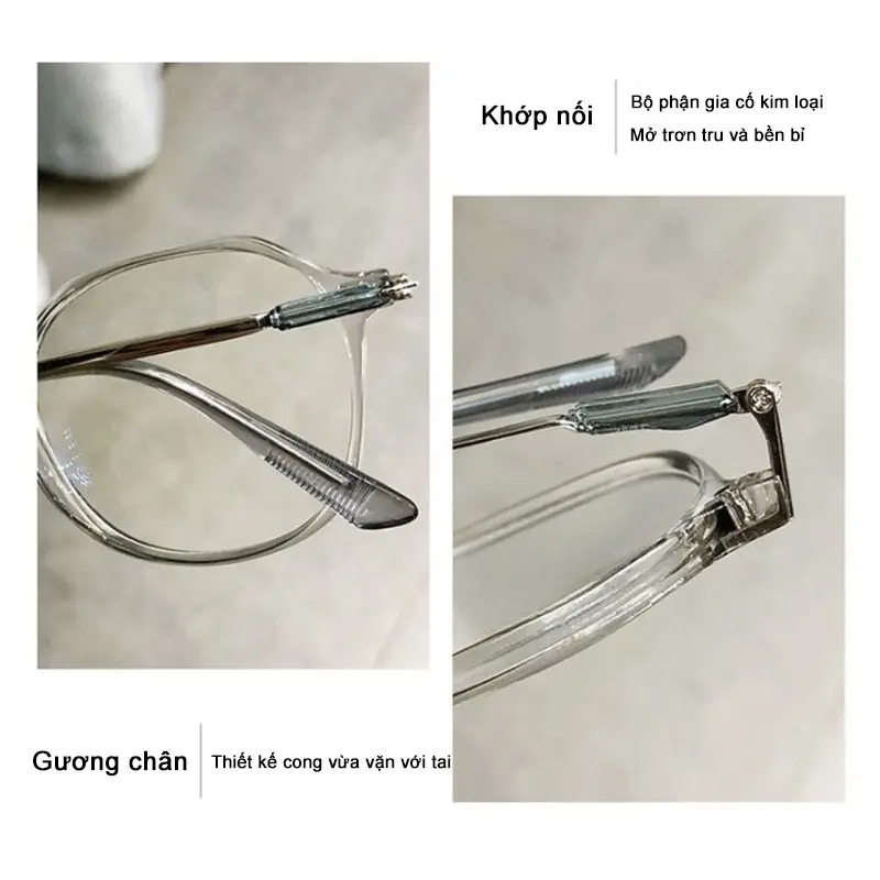 【Cận thị 0.5 đến 4.0 độ】Tròng kính chống bức xạ kính gọng tròn thời trang kính cận thị chống ánh sáng xanh dành cho nam và nữ 168 5