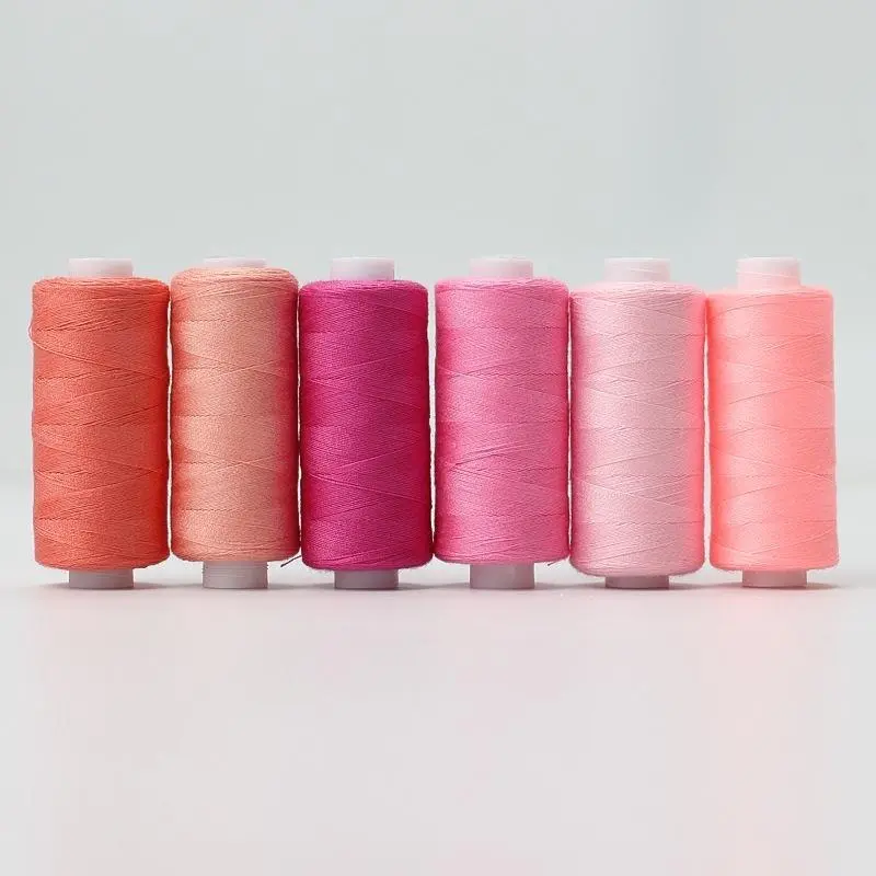 6pcs/set Colorful Home 6-axis Manual Sewing 402 Sewing Thread DIY Polyester Thread Needle Cover Multi-color Sewing Accessories
