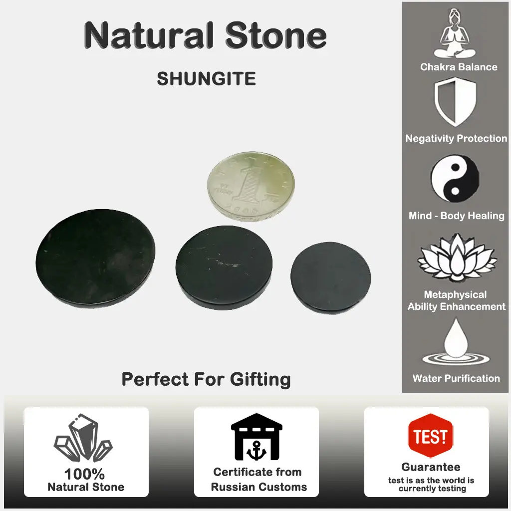 Russia Graphitoid Shungite New round Mobile Phone Digital Patch Foreign Trade E-Commerce Mobile Phone Ornament