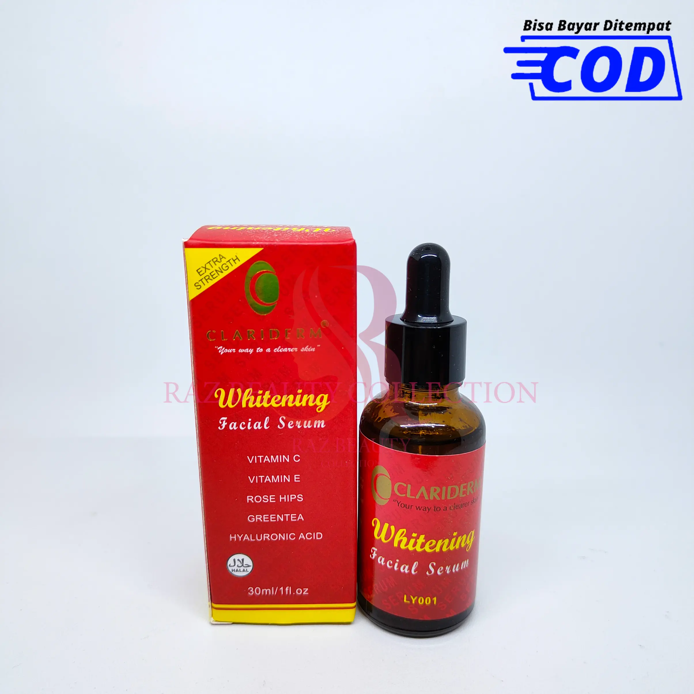 Clariderm Whitening Facial Serum VIT C+E 100% Original