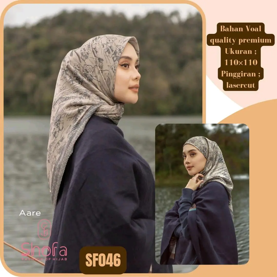 Kerudung Segi Empat Bermotif dengan Berbagai Warna - Muslim, Square Jilbab Hitam Voal - Selendang Jilbab Wanita Square Muslim Voal outfit  kerudung coksu motif