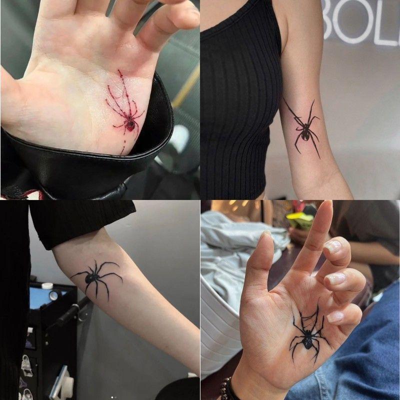 Hình Xăm Tạm Thời Không Thấm Nước, Nhện Đen, 1 Tờ, Hình Xăm Henna, Hình Xăm Tay Áo Làm Đẹp, Nhãn Dán 6