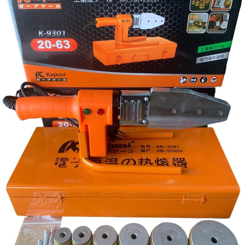 Máy hàn ống nhiệt, ống nhựa PPR PE PPC Kapusi 20-32MM K9301, 20-63MM K9300. Làm nóng nhanh, an toàn, bền bỉ.