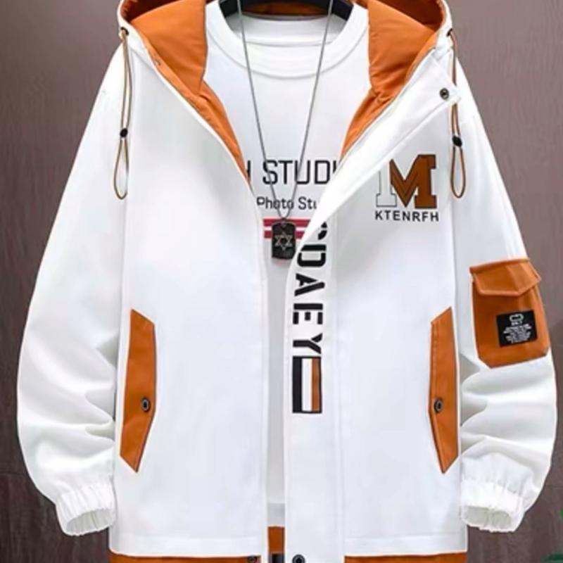 Áo Khoác Dù Nam Mẫu Mới Chữ M Cực Đẹp Phong Cách Hàn Menswear Dài Tay Jacket Kem Trắng grey  jacket